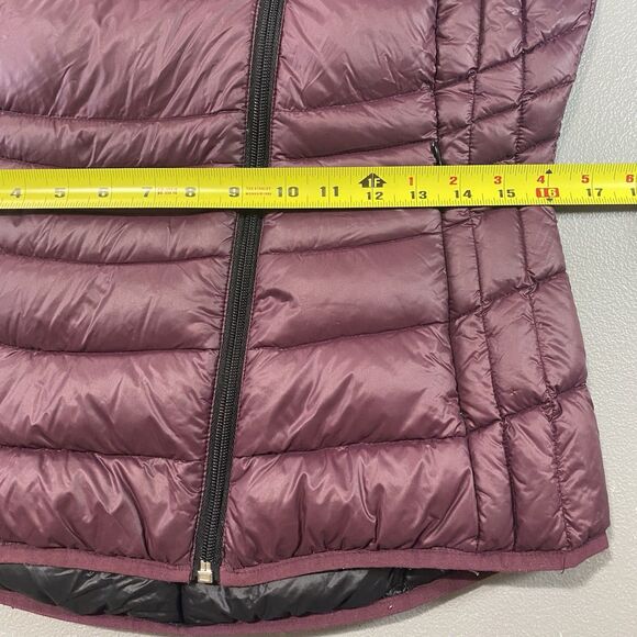 BERNARDO Down Vest Quilted Puffer Mock Neck Asymmetrical Zip Womens S Purple - Picture 8 of 11